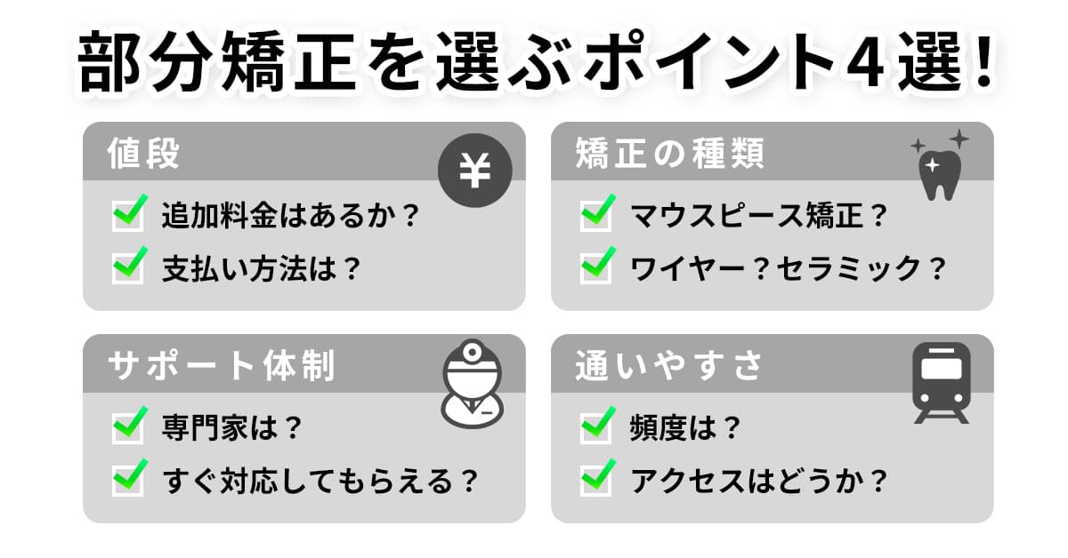 部分矯正を選ぶポイントは?