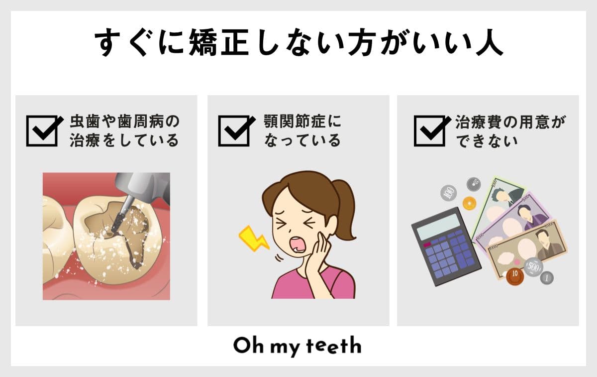 すぐに矯正しない方がいい��人