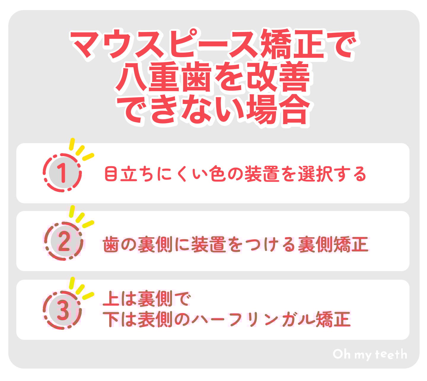 マウスピース矯正で八重歯を改善できない場合