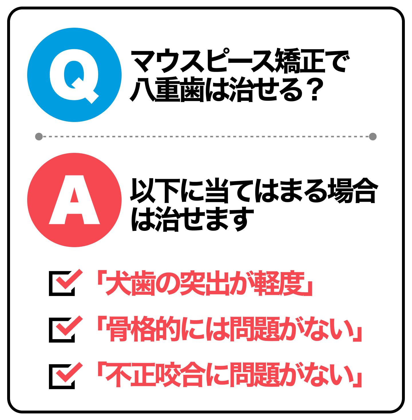 マウスピース矯正で八重歯は治せる?