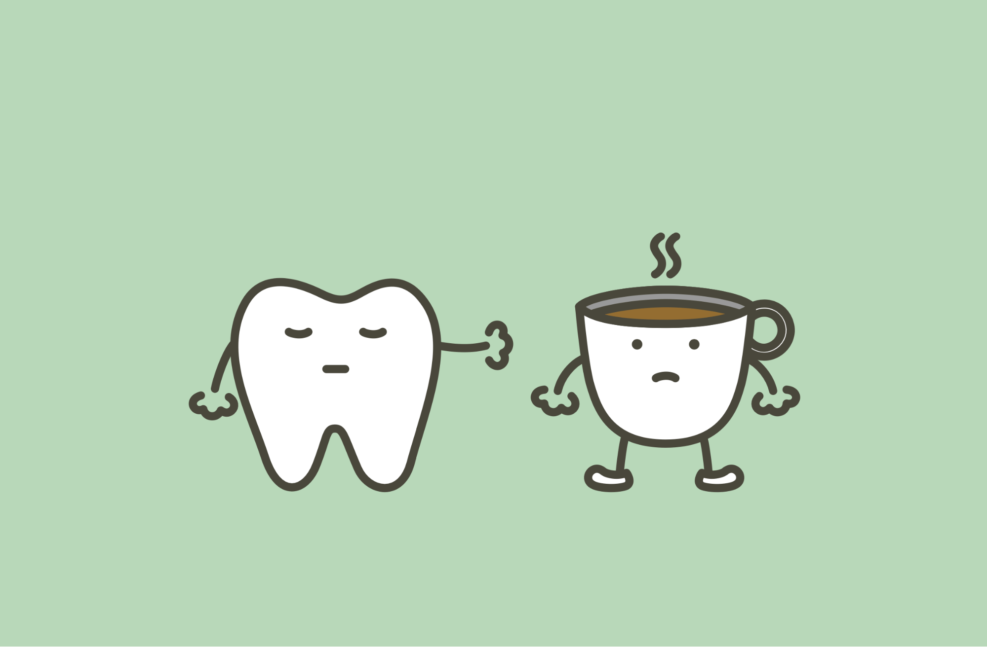 コーヒーによる着色を防ぐイメージ